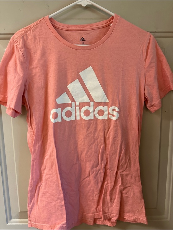 adidas Tops - adidas Pink Short Sleeve Tee with White Logo